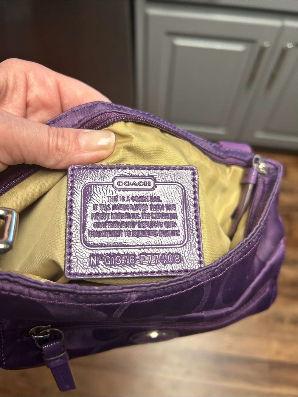 Coach Purple Signature Getaway Nylon Crossbody - Picture 3 of 6